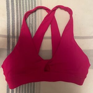 Fabletics Vibrant Pink Cross-Back Sports Bra